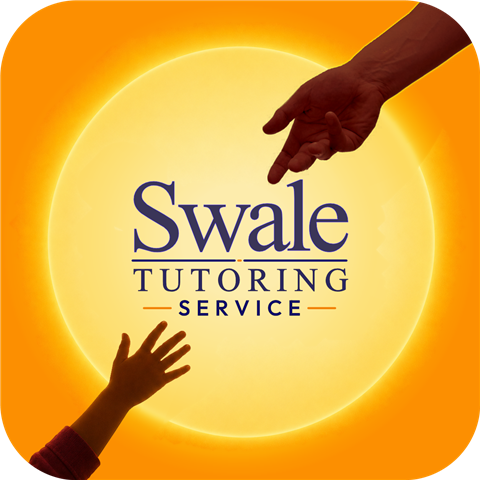 Swale Tutoring Service — an adult's hand reaching down to a child's hand reaching up, in front of a warm sun